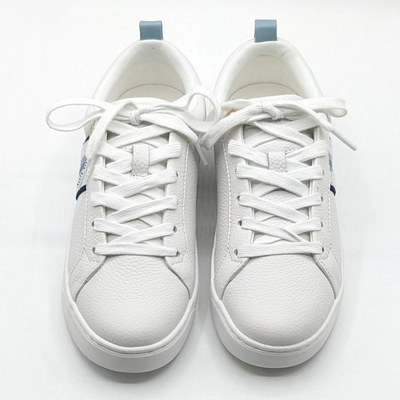 Ted Baker "Bailey Icon" Classic Leather Tennis Shoe White Blue Women's Size 7.5 - Picture 7 of 11